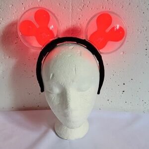 Disney Parks Mickey Mouse Light Up Red Balloon Ear Headband